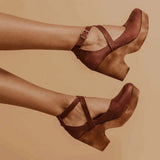 Della | Women's Cross-Strap Clog Heels