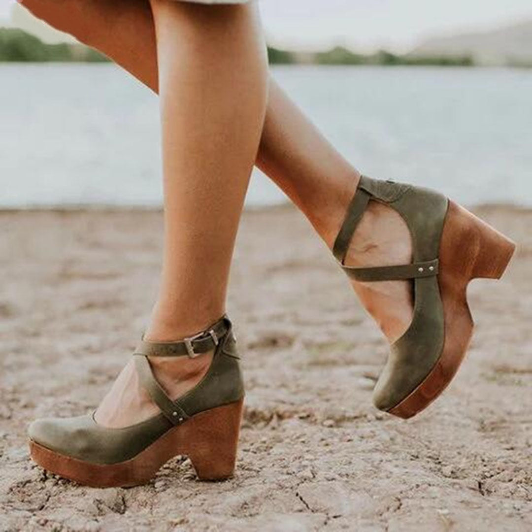 Della™ | Women's Cross-Strap Clog Heels