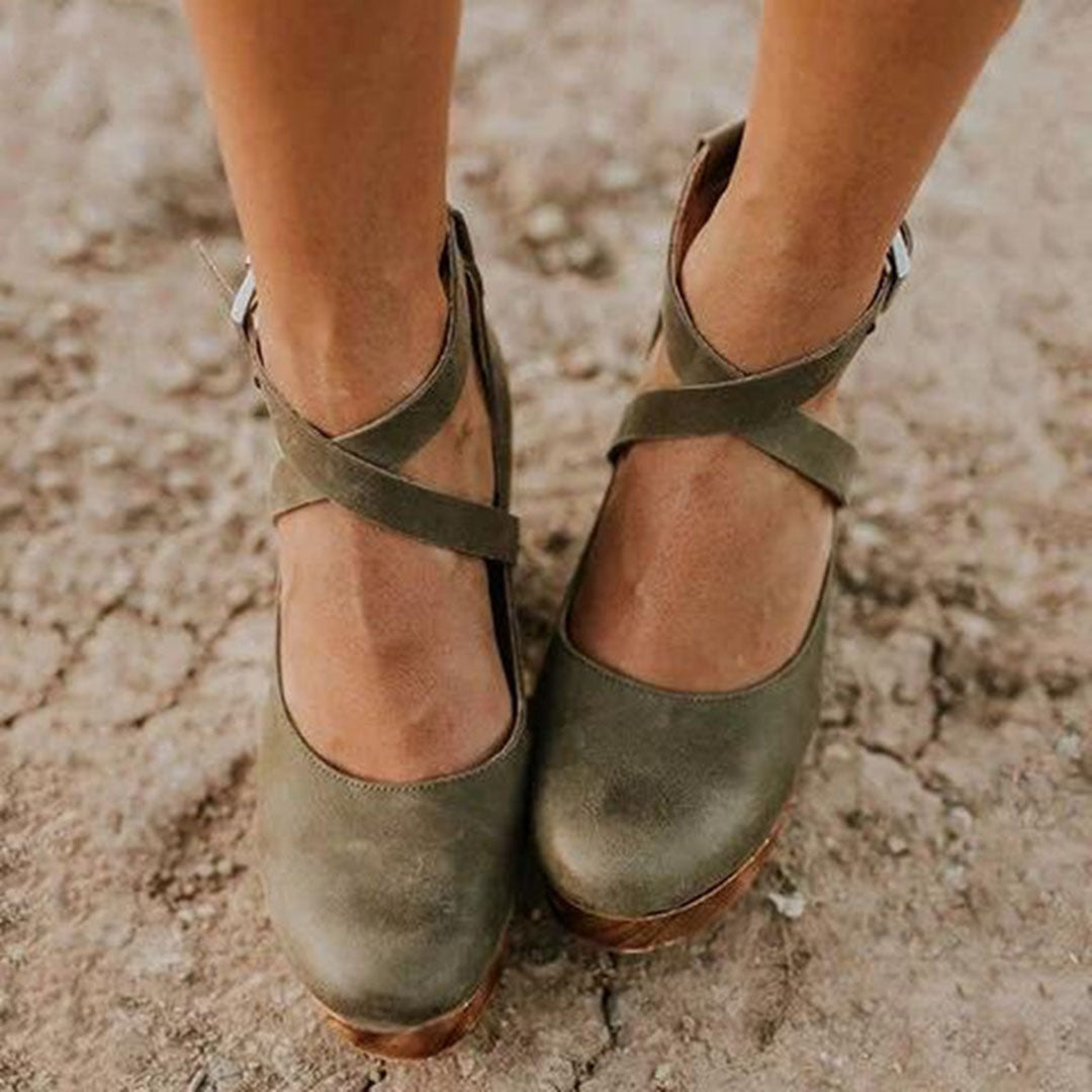 Della™ | Women's Cross-Strap Clog Heels
