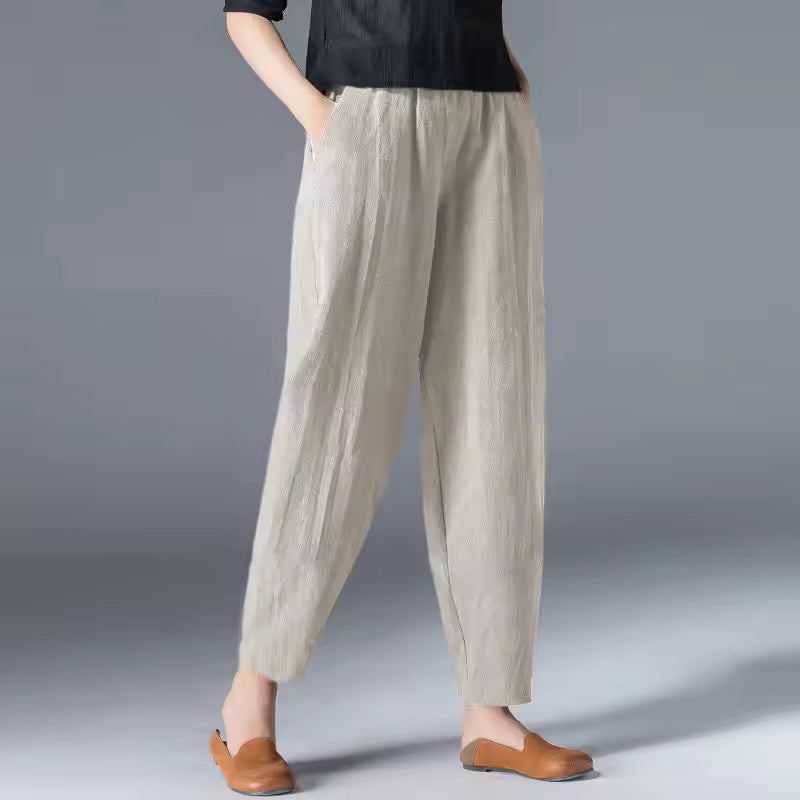 Della™ | Women's Elastic-Waist Tapered Trousers