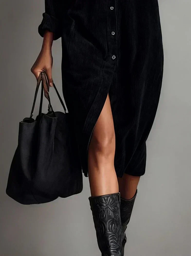 Hazel™ | Women's Button-Down Midi Shirt Dress