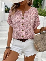 Hazel | Women's Button-Front Floral Blouse