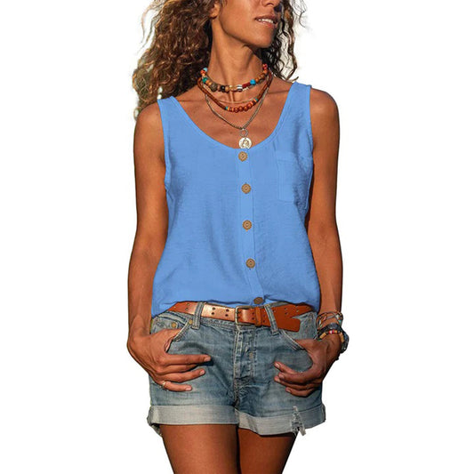 Hazel™ | Women's Button-Front Sleeveless Tank Top