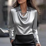 Hazel™ | Women's Cowl-Neck Long-Sleeve Blouse
