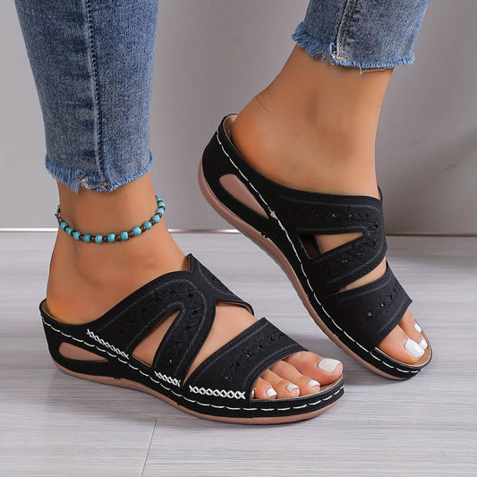 Hazel™ | Women's Embroidered Wedge Sandals