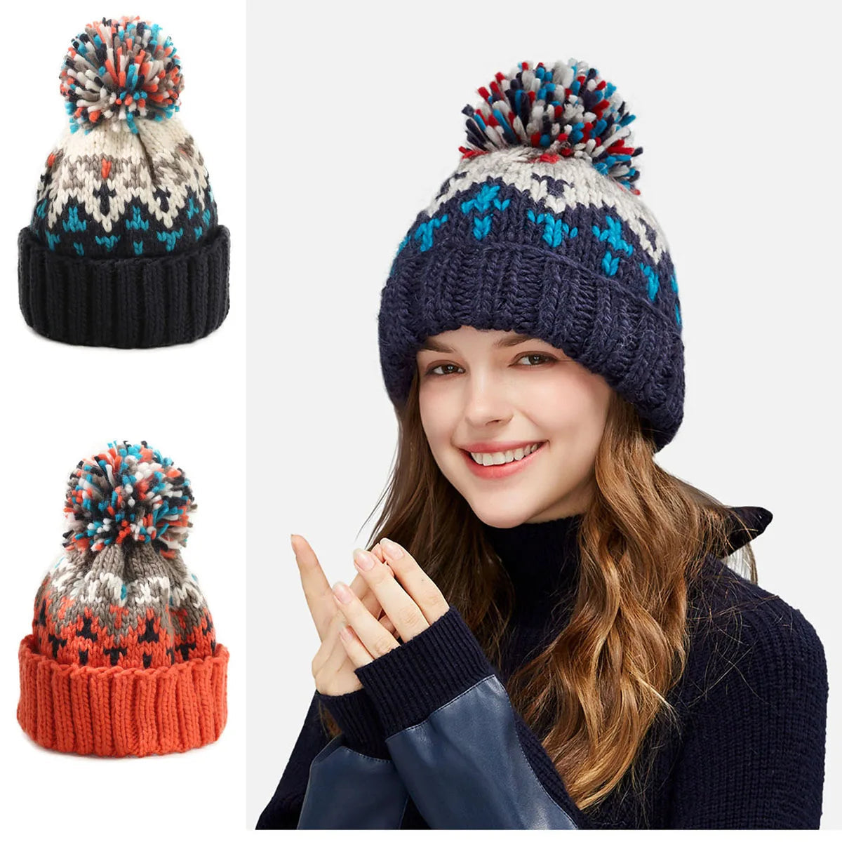 Hazel™ | Women's Fair Isle Pom Beanie