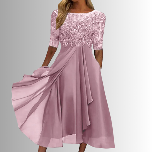 Hazel™ | Women's Floral Embroidered Midi Dress