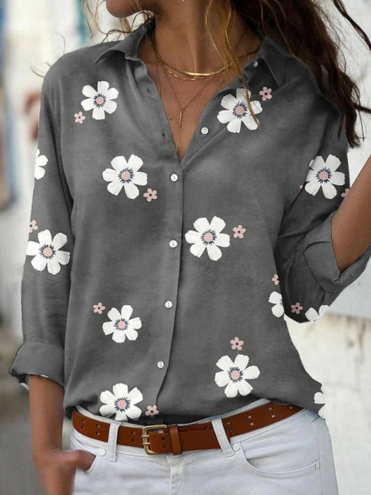 Hazel™ | Women's Floral-Print Button-Down Blouse