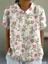 Hazel | Women's Floral Print Collared Blouse