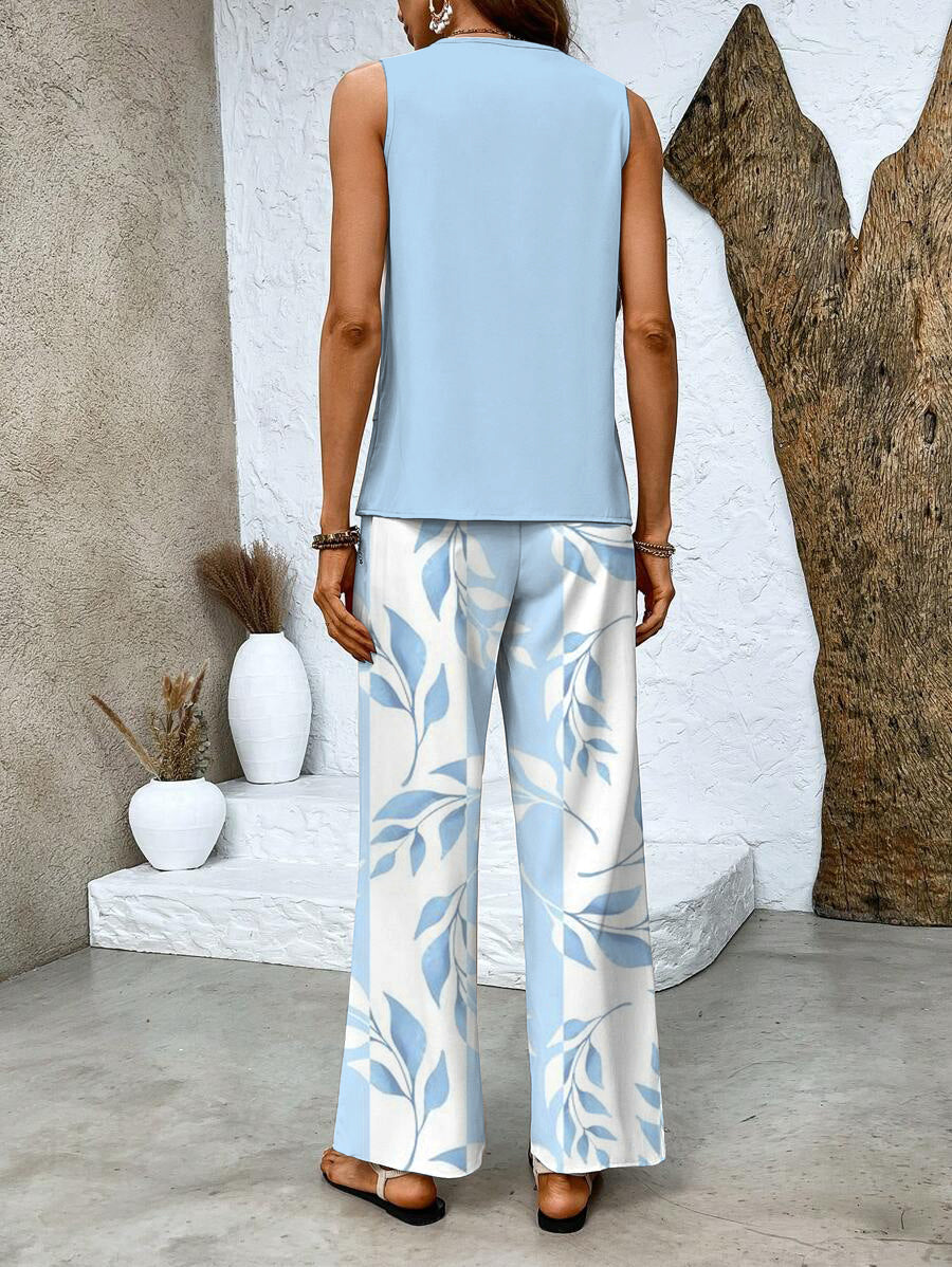 Hazel™ | Women's Layered-Top Wide-Leg Pants Set