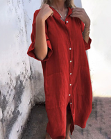 Hazel | Women's Oversized Button-Down Shirt Dress