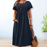 Hazel | Women's Pleated-Front Midi Dress