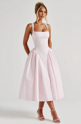 Hazel™ | Women's Square-Neck Fit-and-Flare Midi Dress