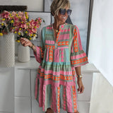 Hazel™ | Women's Tiered Boho Print Dress
