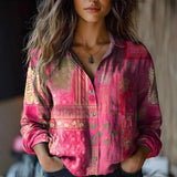 Hazel™ | Women's Vintage-Print Button-Down Shirt