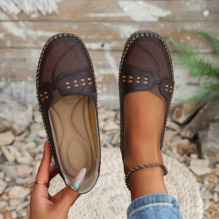 Nora™ | Women's Slip-On Perforated Flat