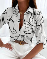 Sadie™ | Women's Button-Down Printed Blouse