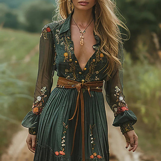 Sadie™ | Women's Floral Embroidered Maxi Dress