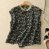 Sadie™ | Women's Floral Mandarin-Collar Blouse
