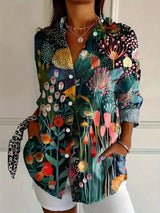 Sadie | Women's Floral Print Button-Up Blouse