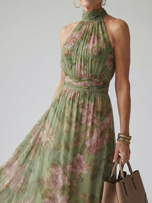 Sadie™ | Women's Gathered Halter Midi Dress