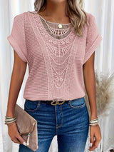 Sadie™ | Women's Lace-Trim Round-Neck Top