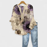 Sadie | Women's Ruffled-Sleeve V-Neck Blouse