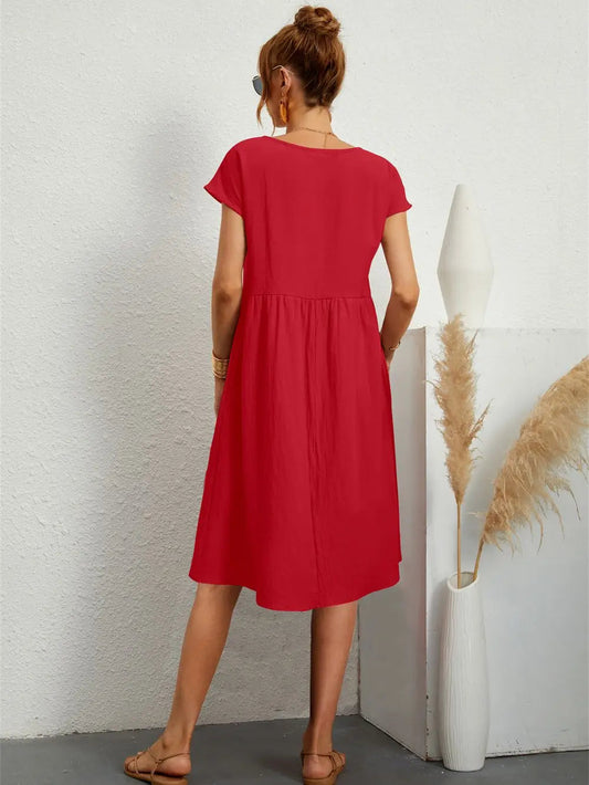 Sadie™ | Women's Smocked-Waist Midi Dress