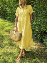Sadie™ | Women's Striped Button-Up Midi Dress