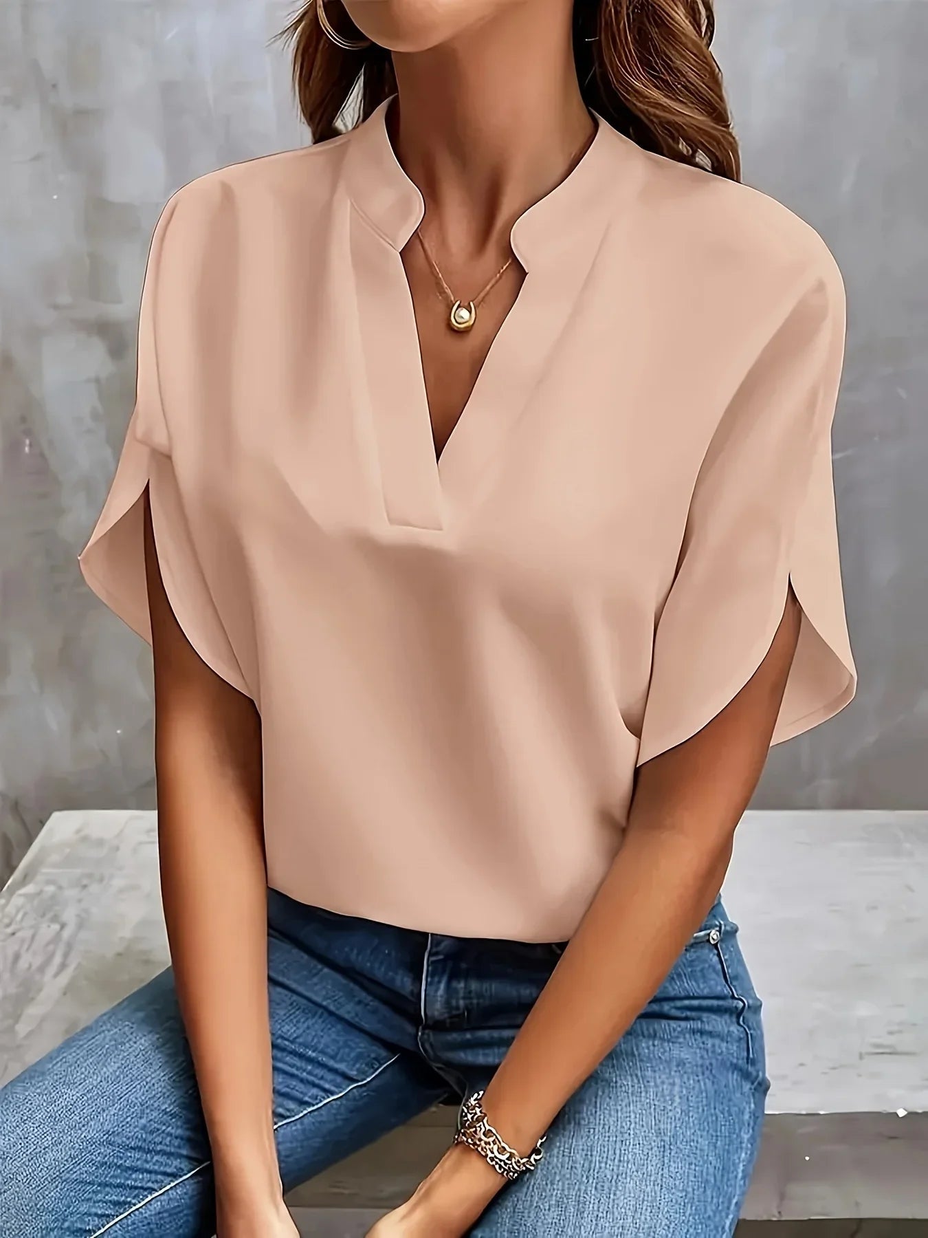 Tessa™ | Women's V-Neck Split-Sleeve Blouse