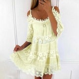 Women's Cold-Shoulder Tiered Mini Dress