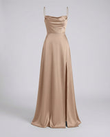 Sadie™ | Women's Cowl-Neck Maxi Evening Gown with Side Slit