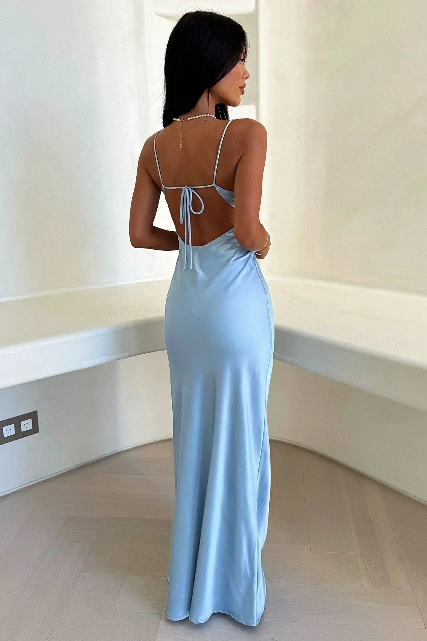 Women's Deep V-Neck Maxi Dress