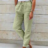 Women's Drawstring Straight-Leg Trousers