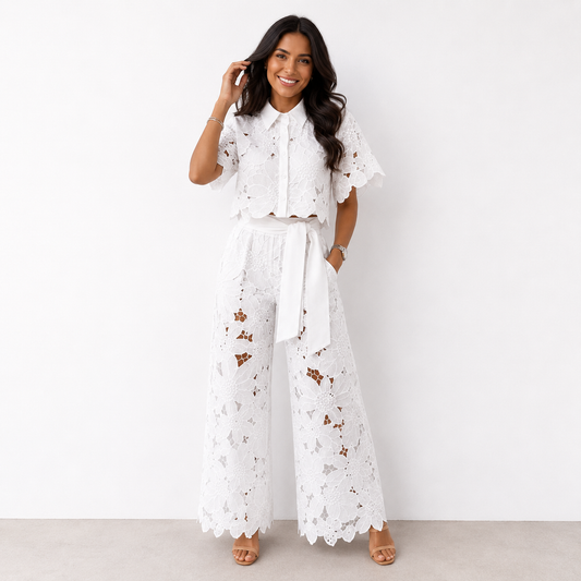 Women's Floral Lace Two-Piece Set