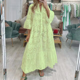 Women's Tiered Maxi Dress with Eyelet Embroidery
