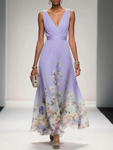Women's V-Neck Floral Maxi Dress