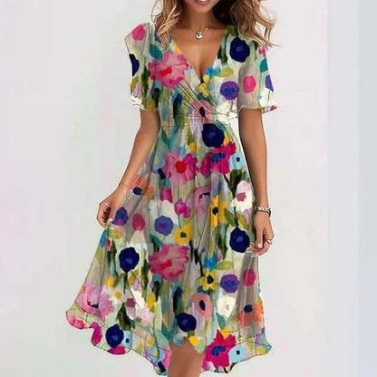 Clara™ | Women's Floral Wrap Midi Dress