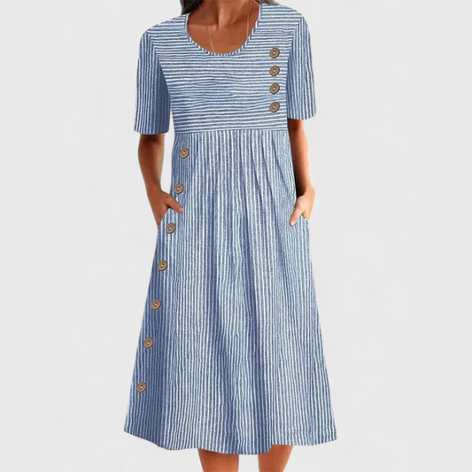 Clara™ | Women's Striped Midi Dress