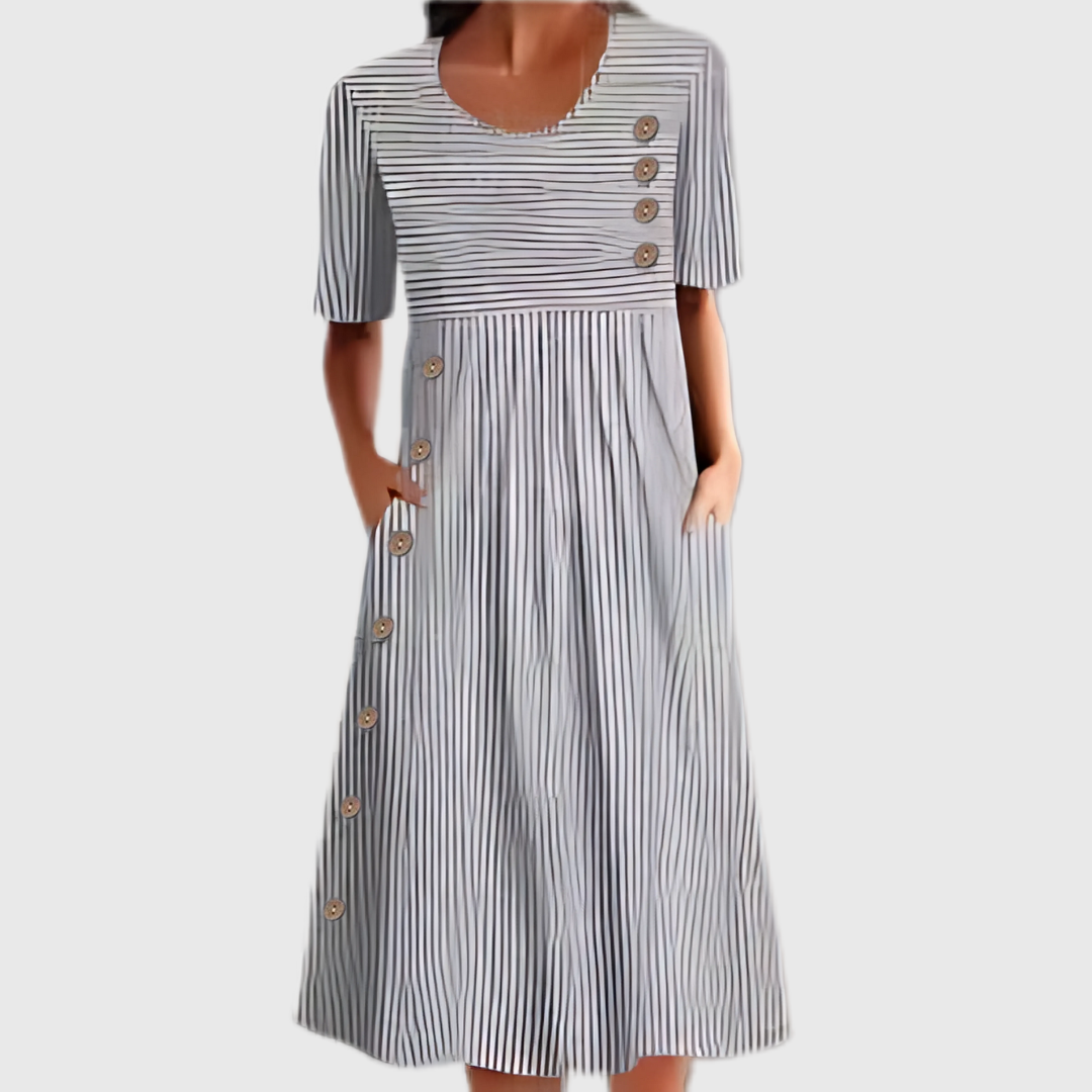 Clara™ | Women's Striped Midi Dress