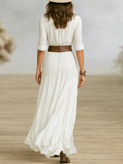 Della™ | Women's Button-Front Maxi Dress