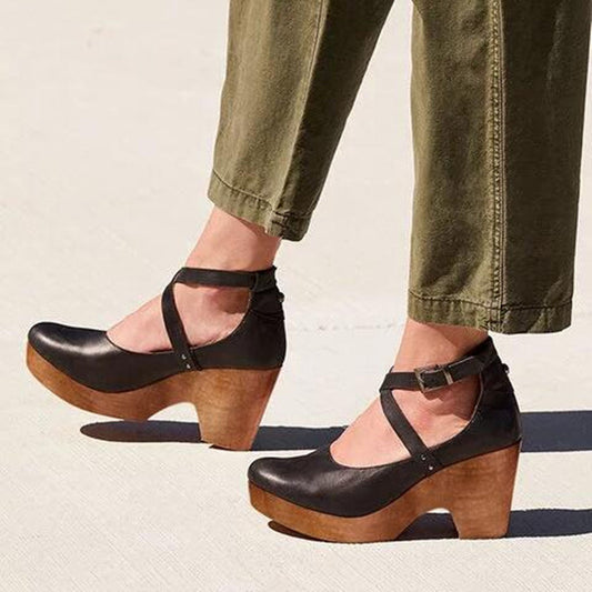 Della™ | Women's Cross-Strap Clog Heels