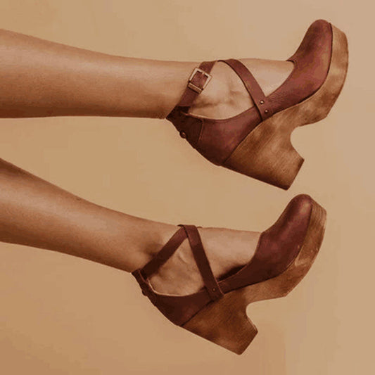 Della™ | Women's Cross-Strap Clog Heels
