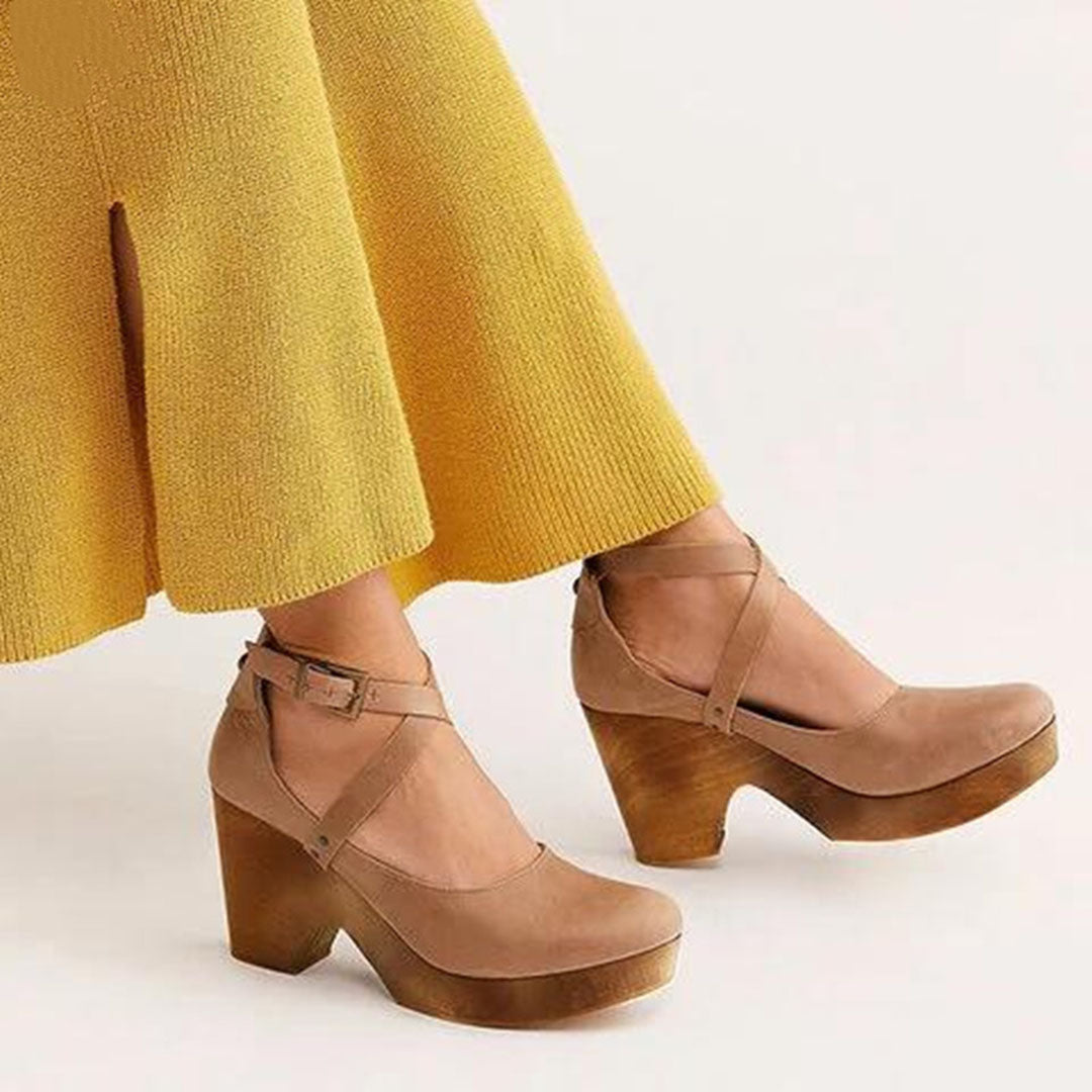 Della™ | Women's Cross-Strap Clog Heels