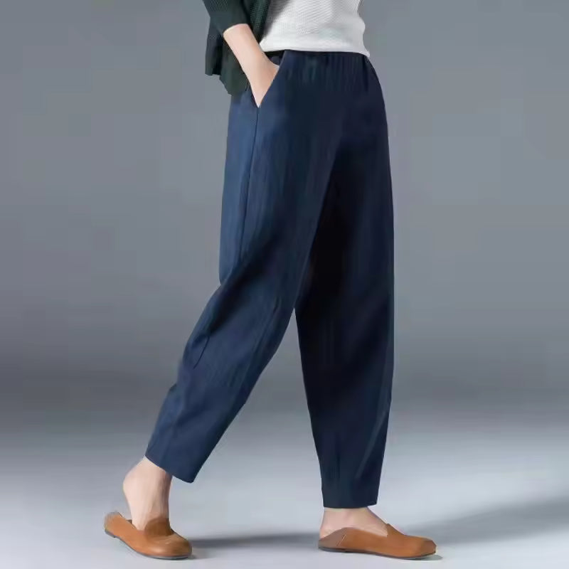 Della™ | Women's Elastic-Waist Tapered Trousers