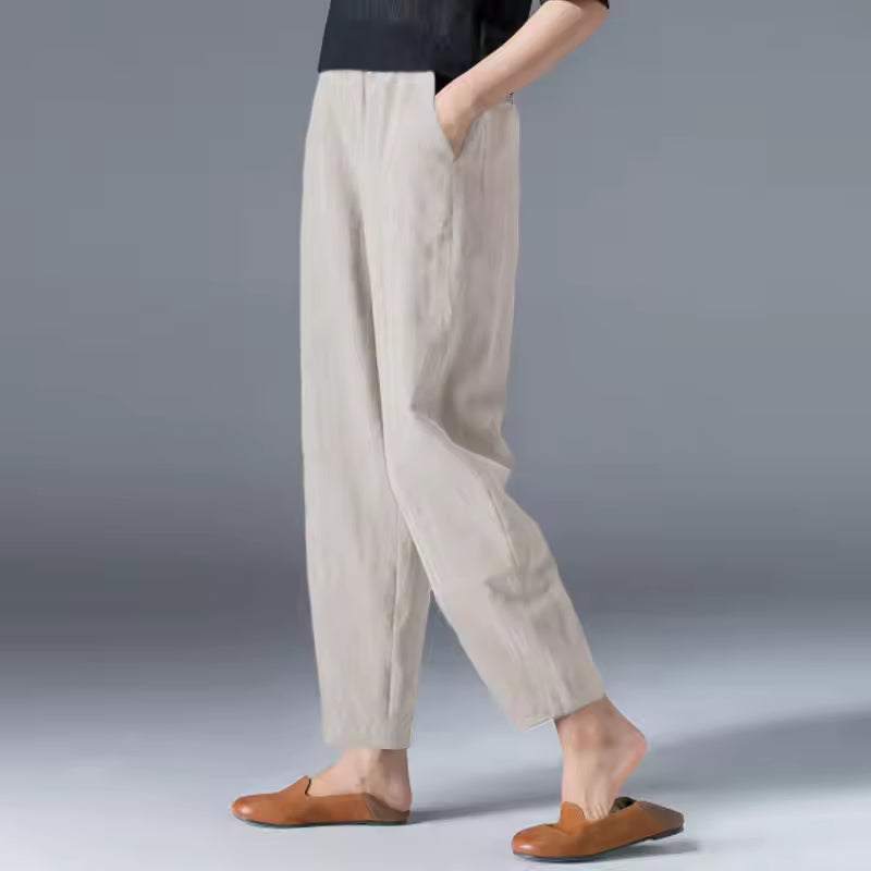 Della™ | Women's Elastic-Waist Tapered Trousers