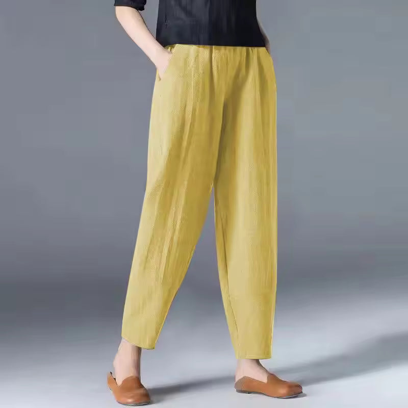 Della™ | Women's Elastic-Waist Tapered Trousers