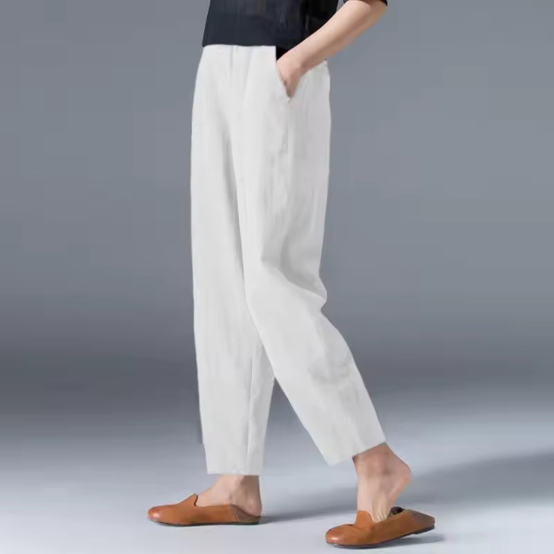 Della™ | Women's Elastic-Waist Tapered Trousers