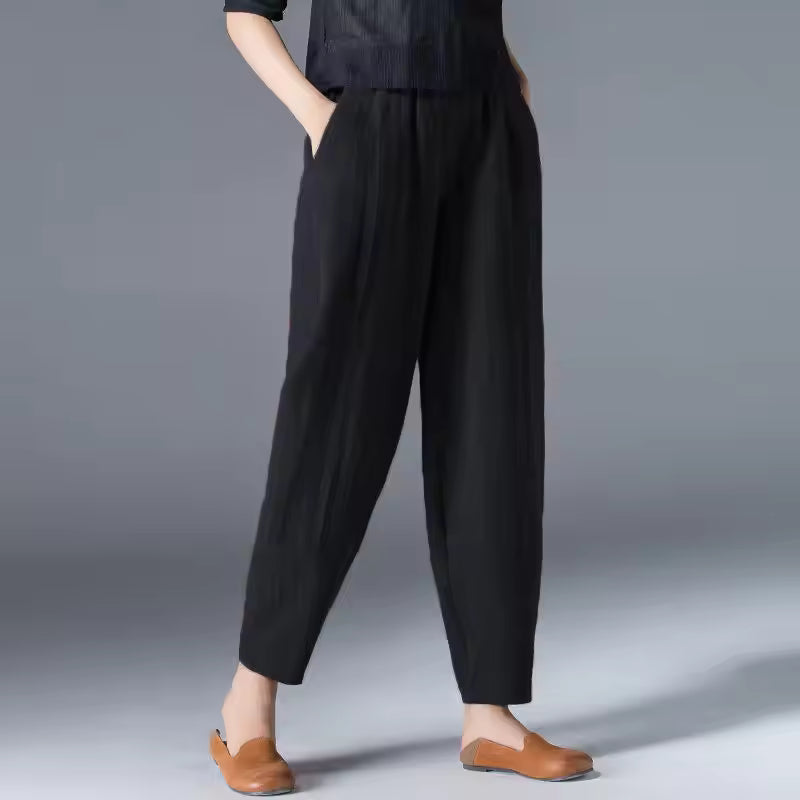Della™ | Women's Elastic-Waist Tapered Trousers