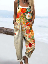 Della™ | Women's Floral-Print Bib Overall